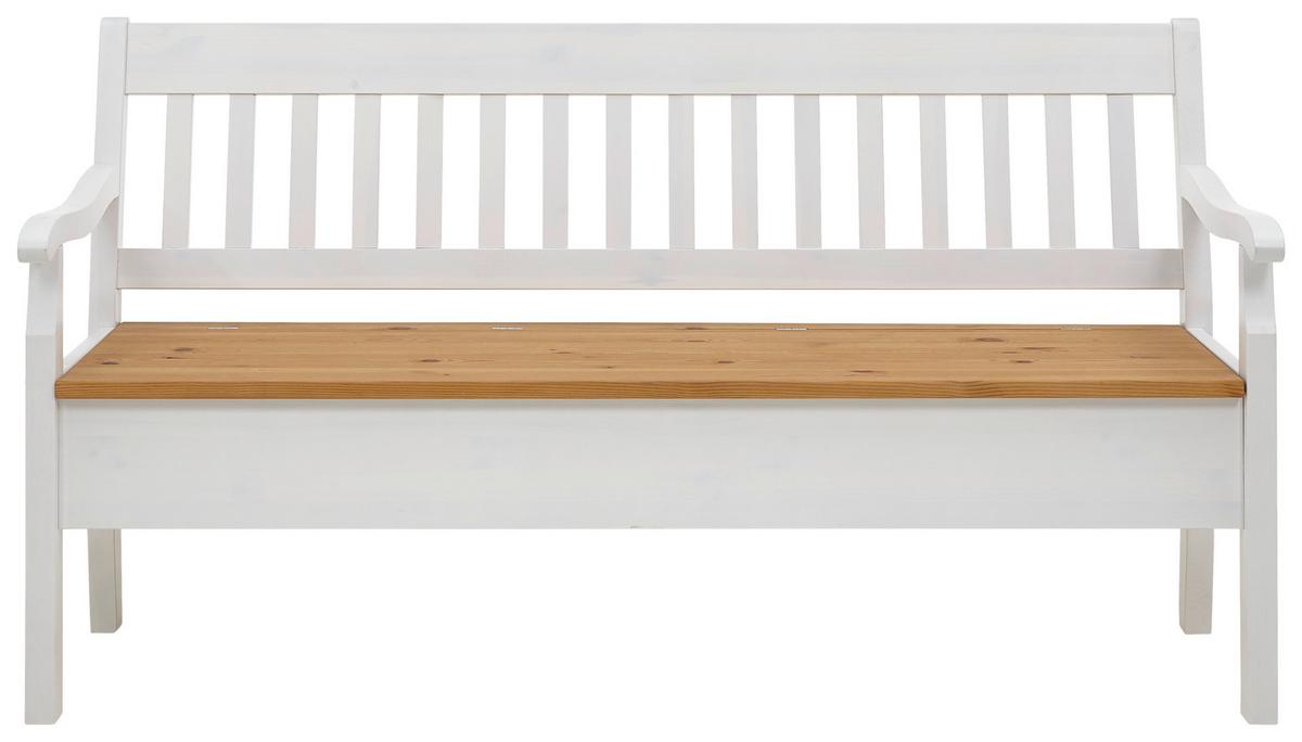 ŁAWKA BOSTON - biały/kolor ługowy, Romantik / Landhaus, drewno (169/93/58cm) - Boxxx