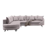 Ecksofa Axel Flieder - Flieder/Schwarz, MODERN, Textil/Metall (250/87/291cm) - Mömax