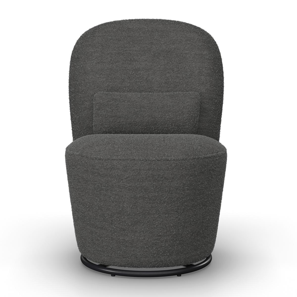 Stuhl Vittore Grau Bouclé Gepolstert - Grau, MODERN, Holz/Textil (56/84/62cm) - Bessagi Home