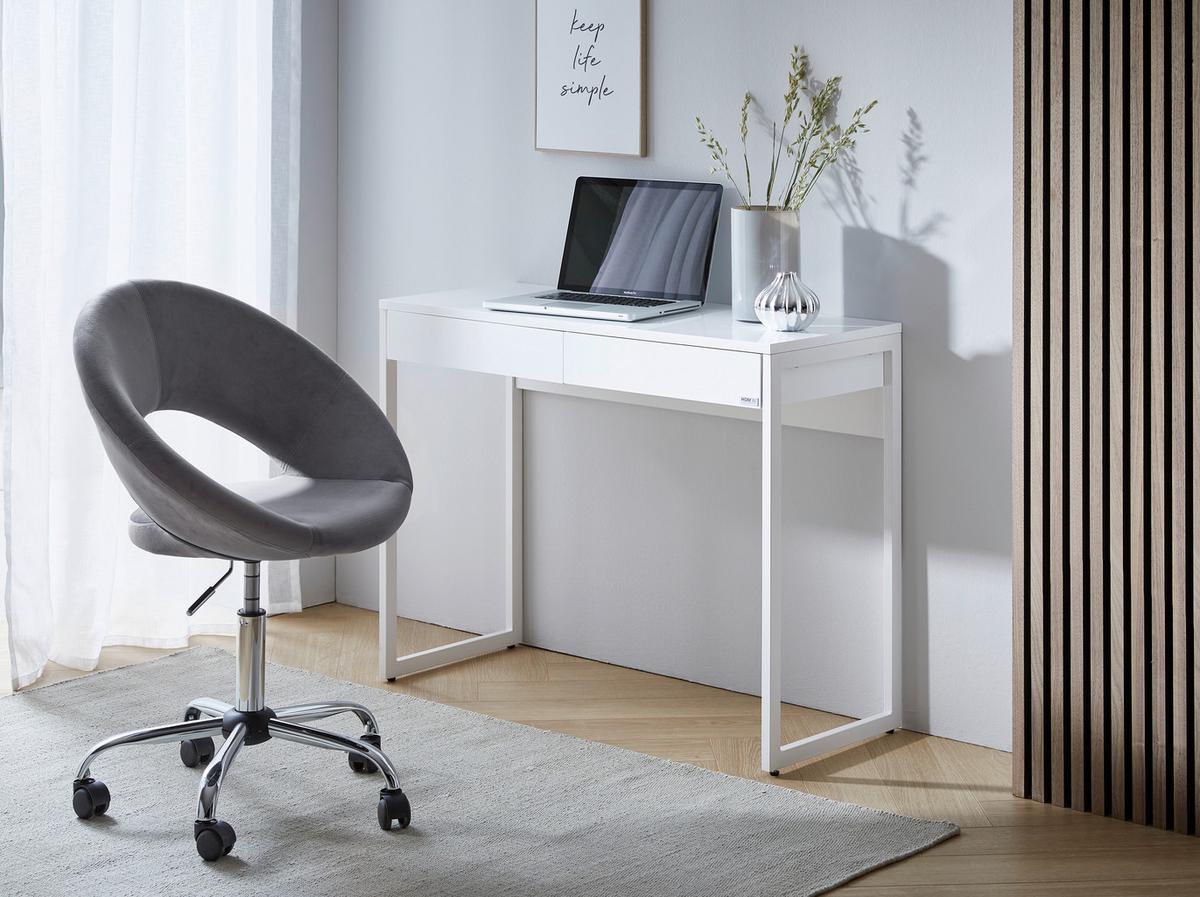 BIURKO CALAIS    -HOM IN- - biały, Design, materiał drewnopochodny/metal (102/40/76cm) - Hom`in