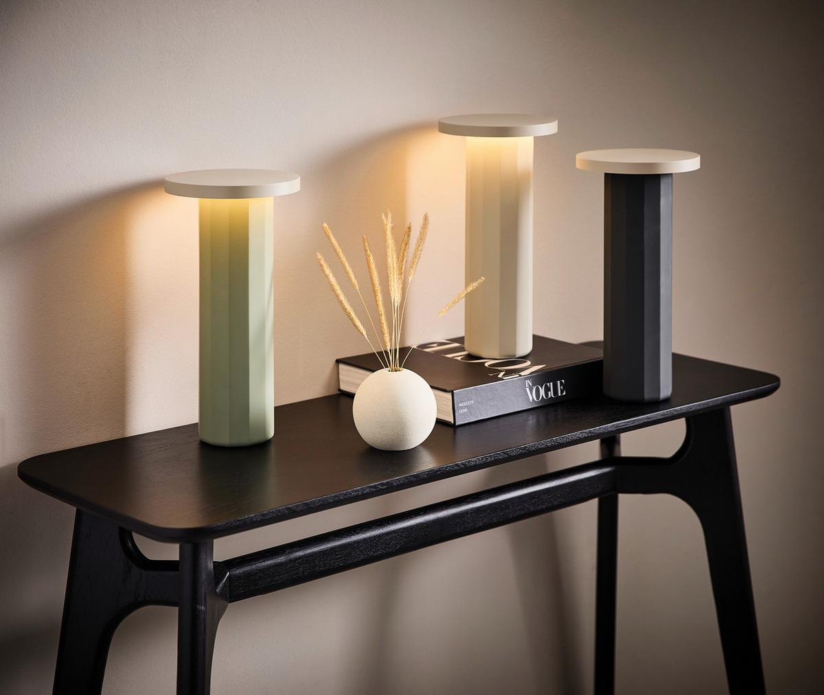 LAMPA STOŁOWA Z AKUMULATOREM ION *DK* - zielony, Design, kamień/metal (16/31,6cm) - Dieter Knoll