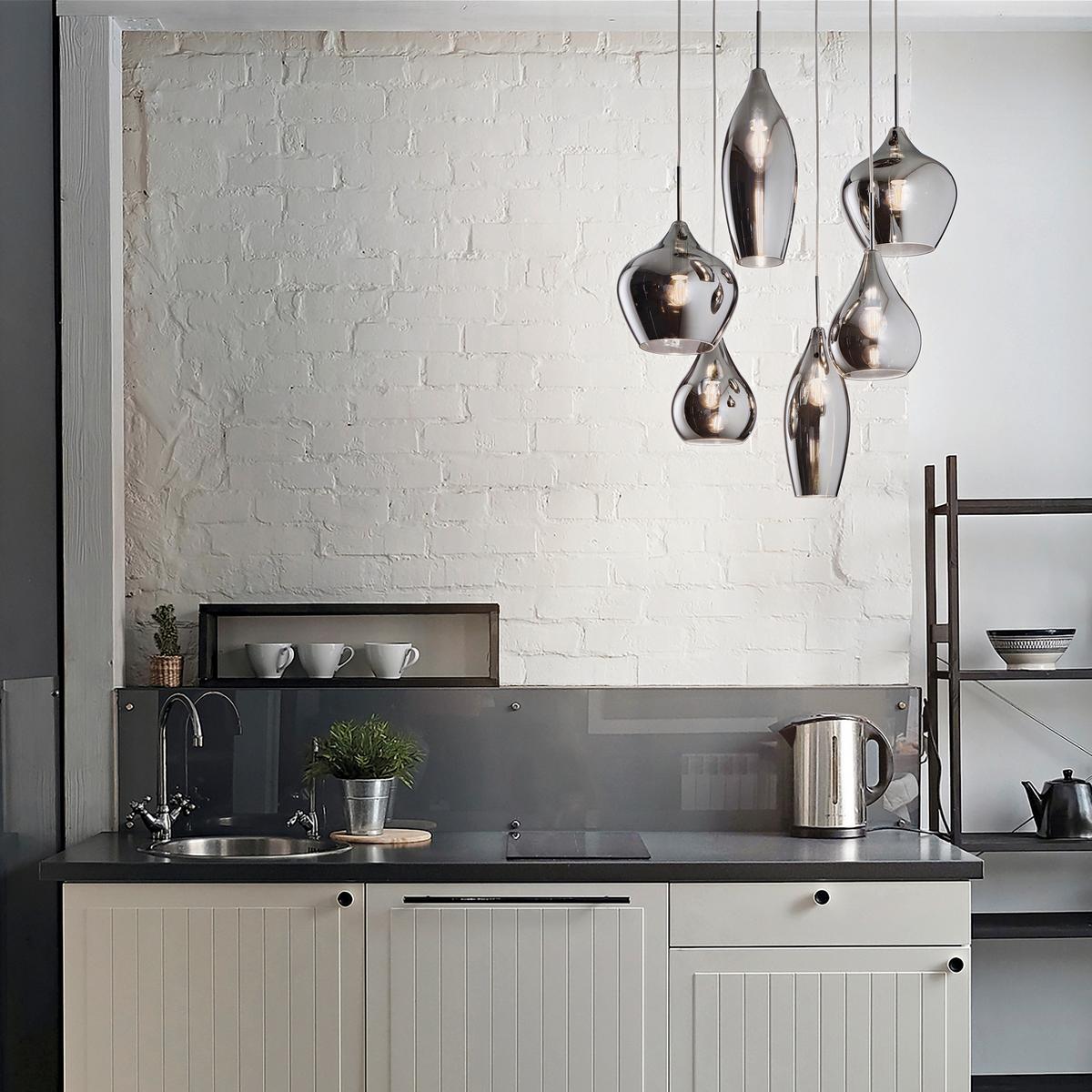 LAMPA WISZĄCA TRONDHEIM - szary, Trend, metal/szkło (60/30-135cm) - Dieter Knoll