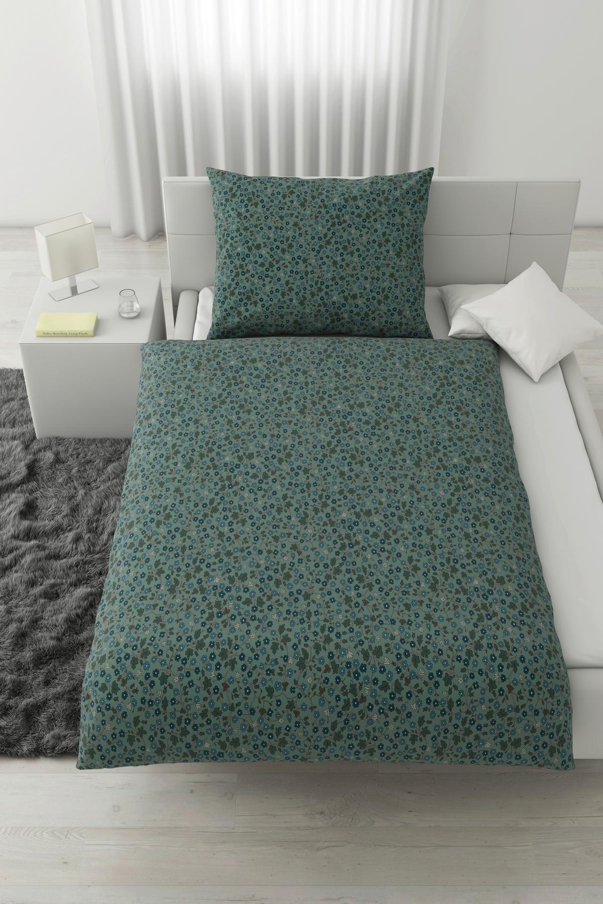 Ágyneműhuzat-garnitúra Hedda - jadezöld, Romantik / Landhaus, textil (140/200cm) - Modern Living