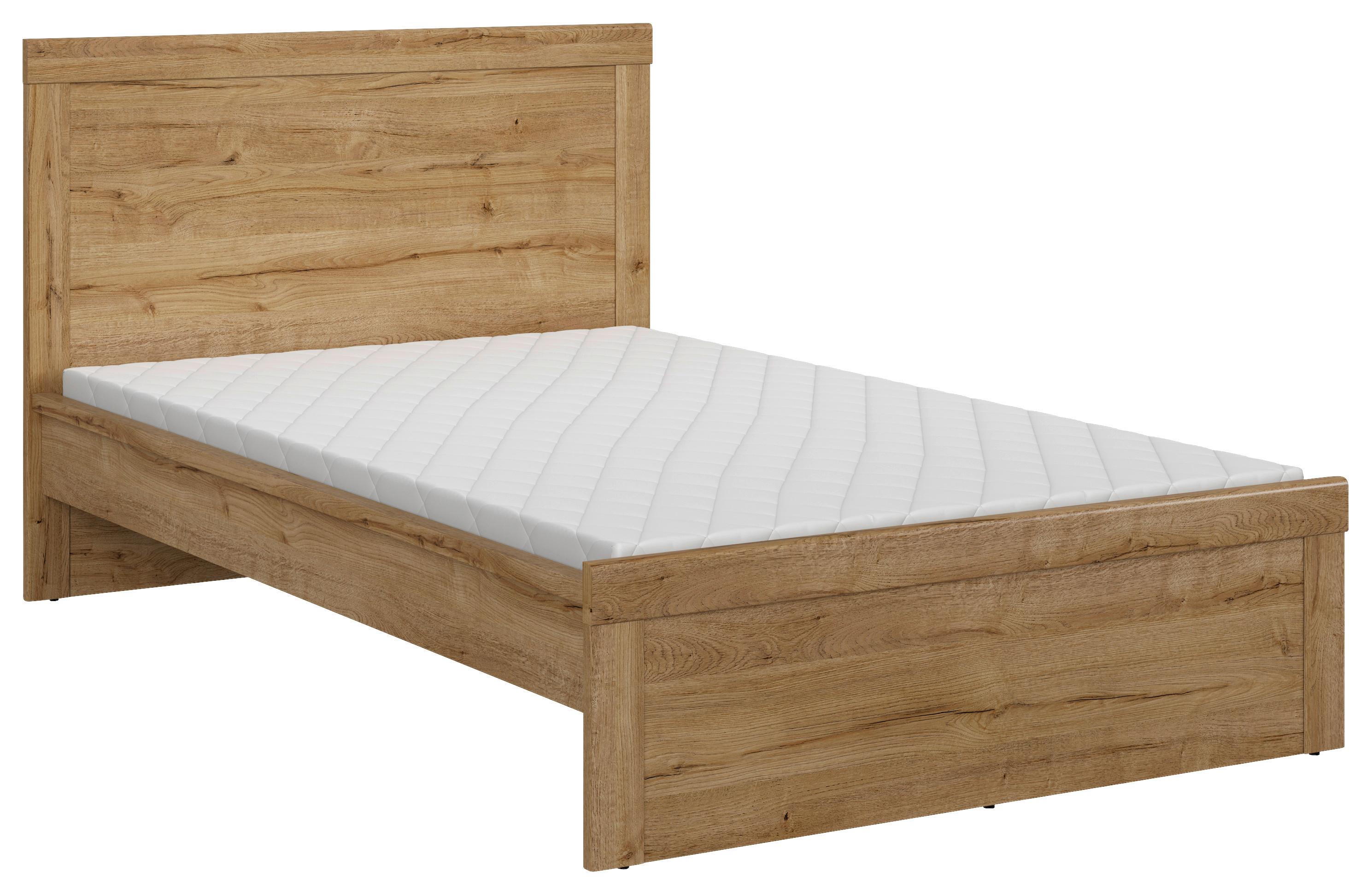 Bett Holten ca. 120x200 cm Eichefarben - Eichefarben/Schwarz, MODERN, Holzwerkstoff (120/200cm) - MID.YOU