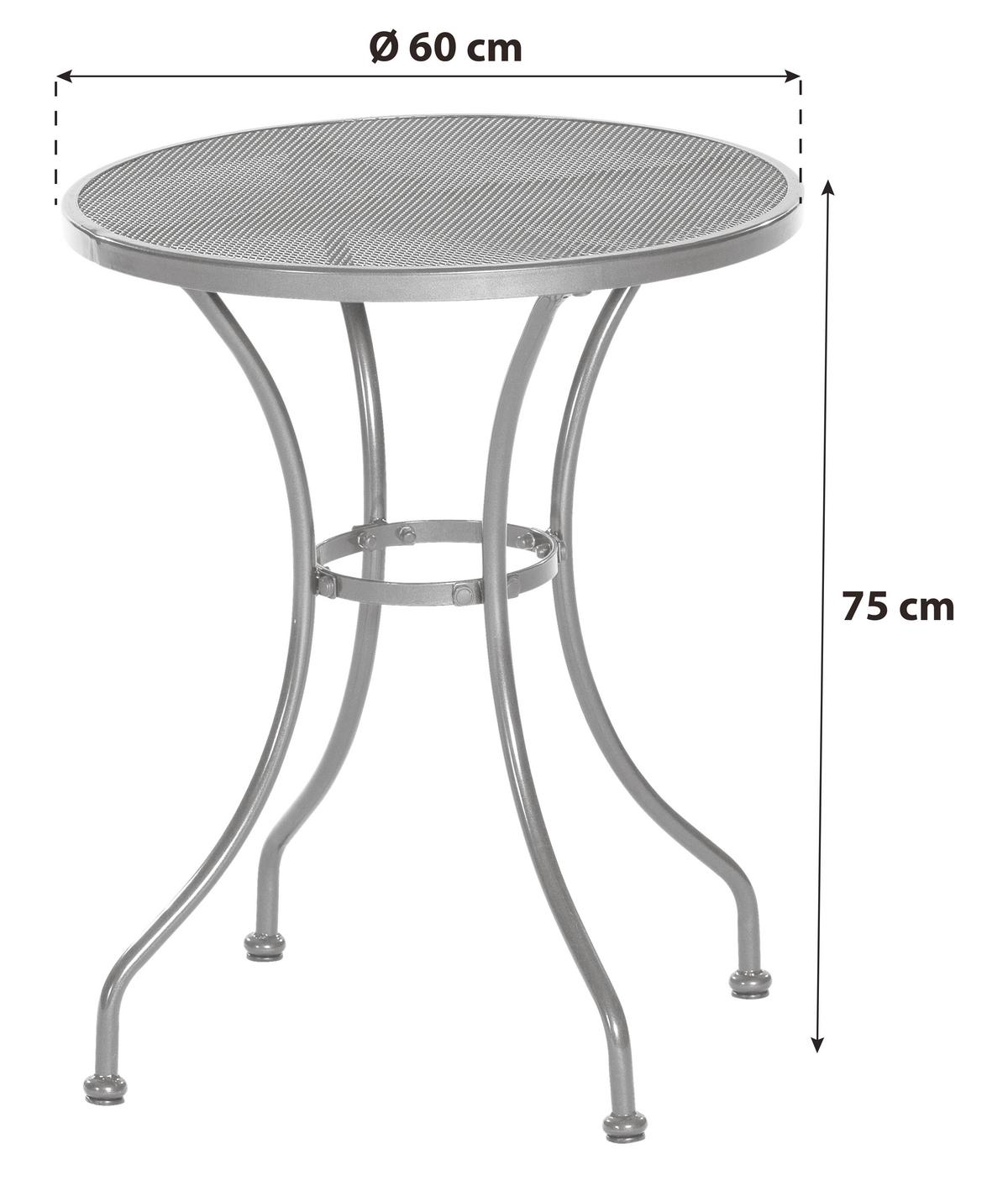 Vrtna Miza Delos, Ø 60cm, Aluminij - barve grafita, Moderno, kovina (60/60/75cm) - Gardenson