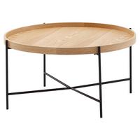 Couchtisch rund Holzdekor Braun/Schwarz - Schwarz/Braun, MODERN, Holzwerkstoff/Metall (78/78/40cm) - MID.YOU