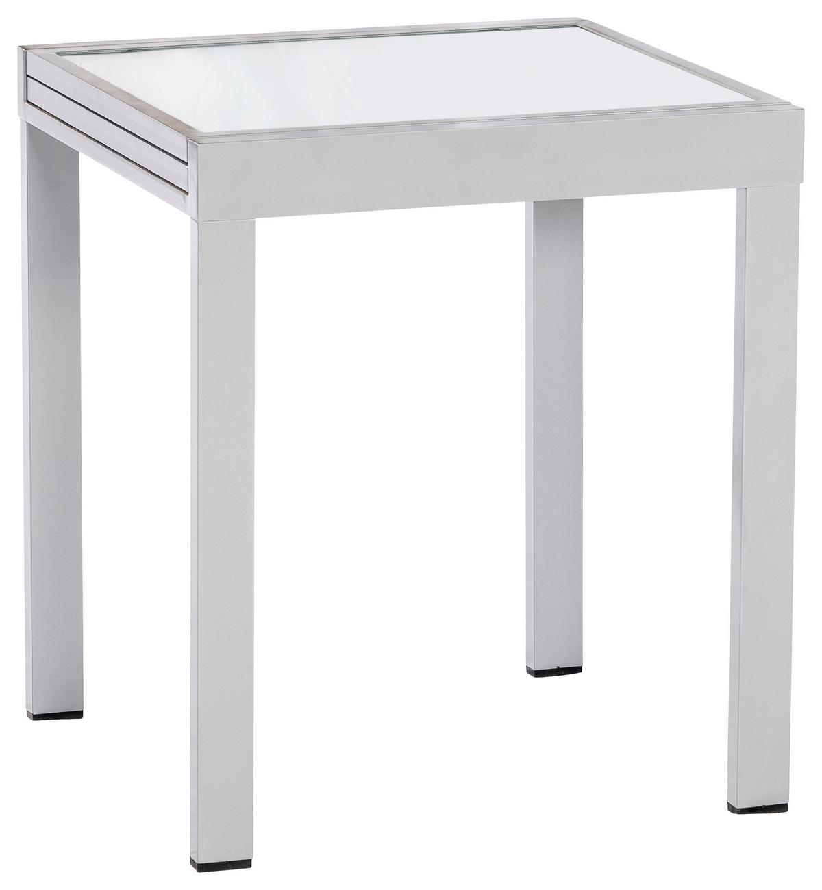 Raztegljiva Vrtna Miza Ambia, Steklo, Aluminij, 64-130x65 - srebrne barve, Konvencionalno, kovina/steklo (65/130/65/75cm) - Gardenson