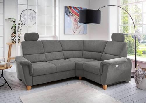 Wohnlandschaft Parole Dunkelgrau Struktur - Wildeiche/Dunkelgrau, KONVENTIONELL, Holz/Textil (237/186cm) - Livetastic