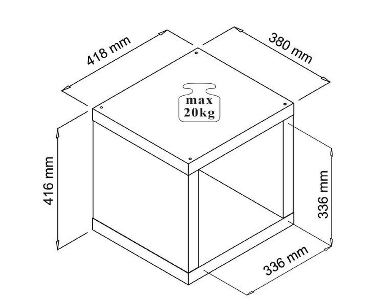 REGAŁ DZIAŁOWY STYLE - kolor dębu sonoma, Design, materiał drewnopochodny (41/41/38cm) - Carryhome