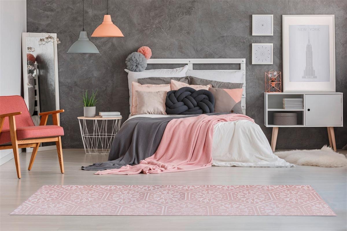 FLACHWEBETEPPICH MONROE 225 ROSA - Rosa, Konventionell, Textil (80/150cm) - Kayoom