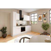 Küchenblock Marseille mit Geräten ca. 250 cm Weiß - Chromfarben/Anthrazit, Design, Holzwerkstoff/Metall (250cm) - P & B