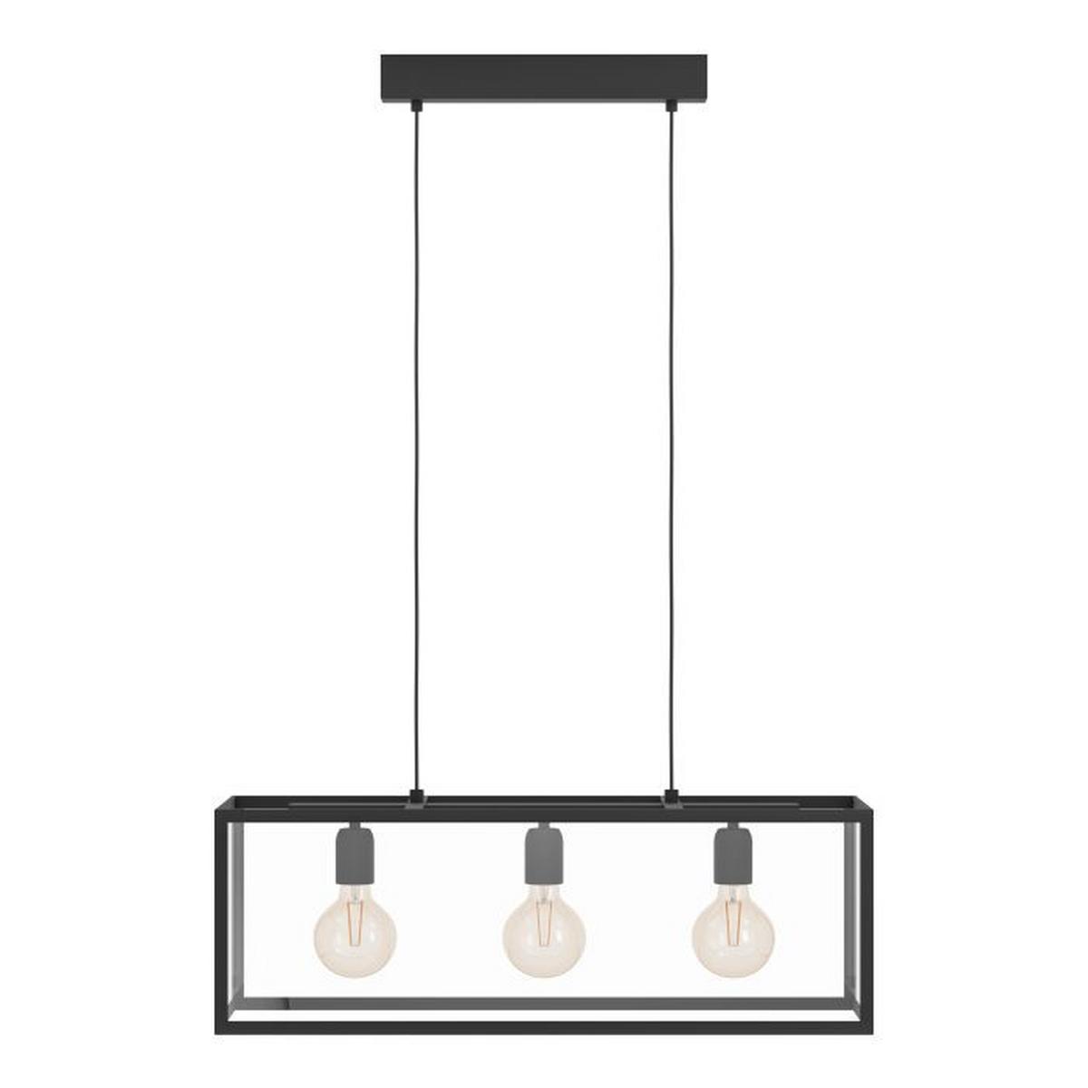 Hängeleuchte 49393 Charterhouse - Schwarz, Design, Glas/Metall (73/20/110cm) - Eglo