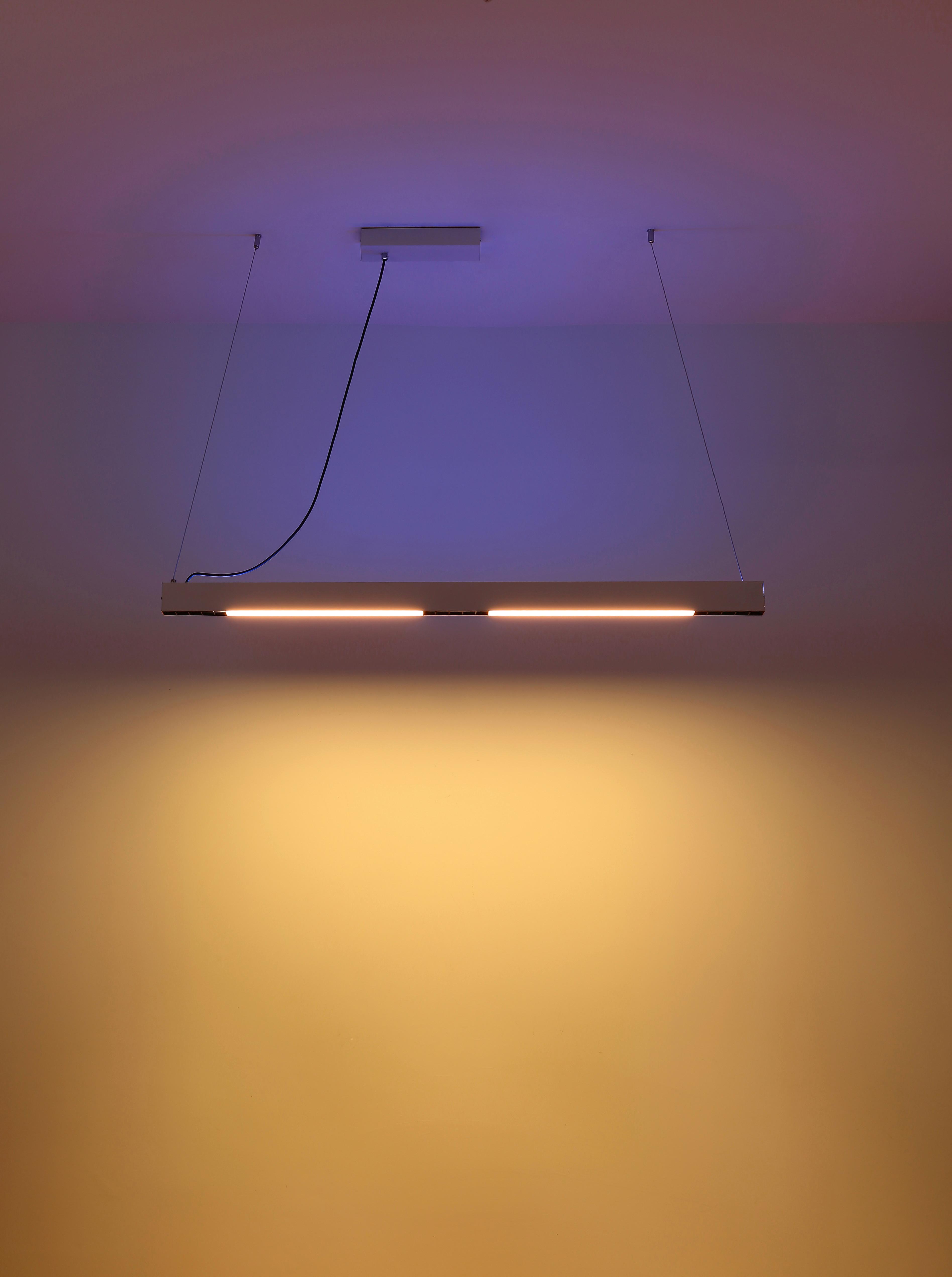 LED-Hängeleuchte Hodari max. 34 Watt - Weiß, Design, Glas/Kunststoff (119/7/120cm) - Globo