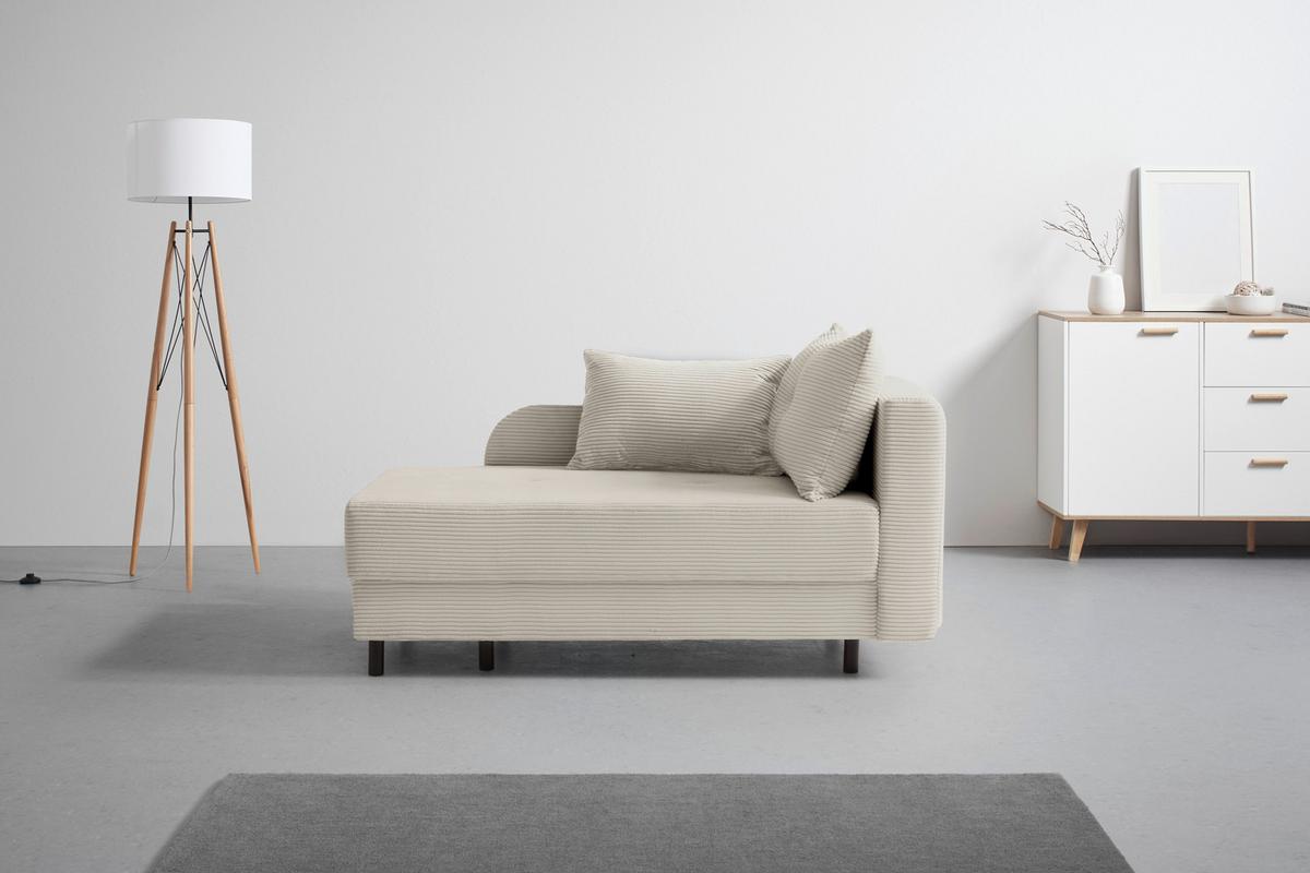 Liege Nova Beige - Beige/Schwarz, MODERN, Holz/Textil (145/62/85cm) - Mömax