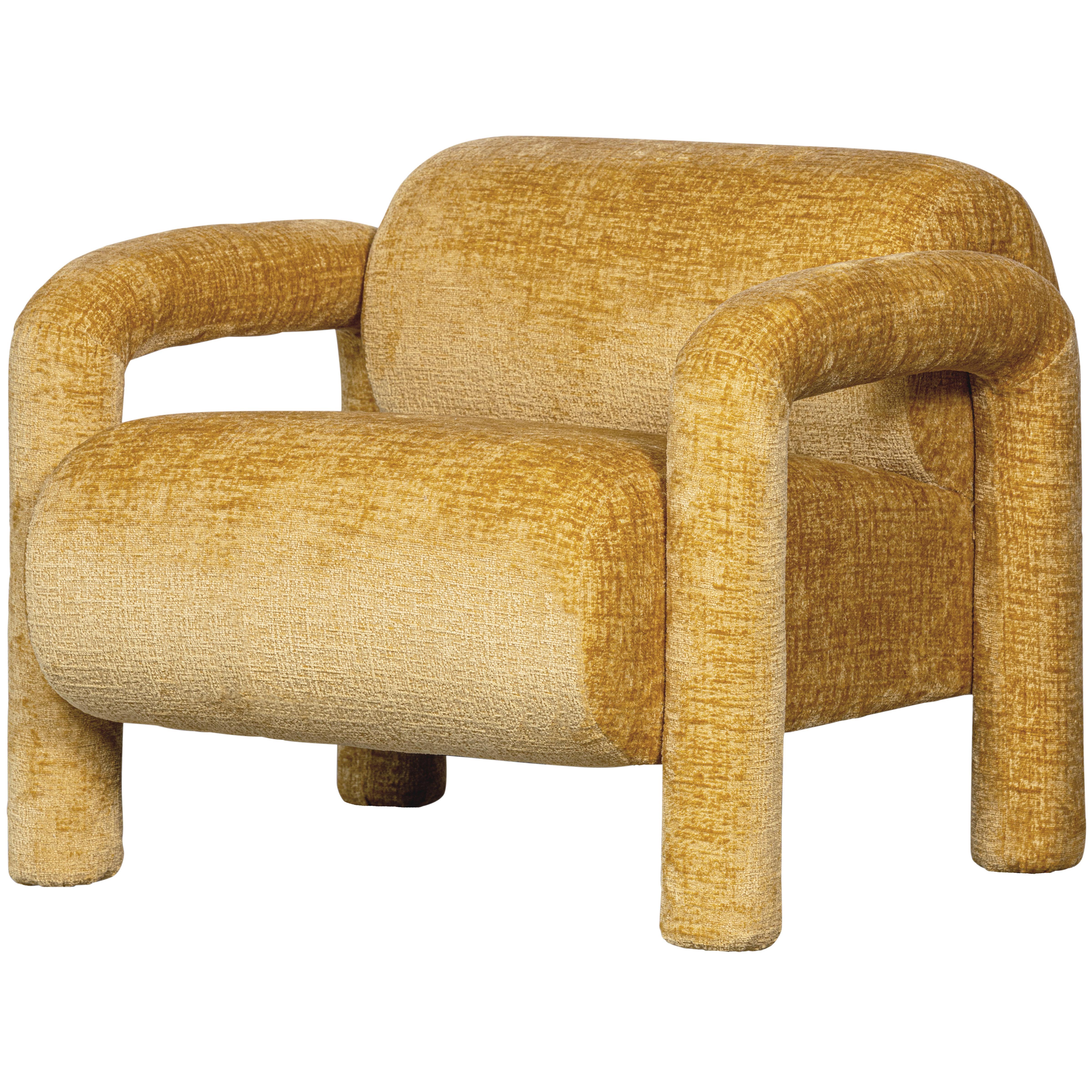 Sessel Lenny Goldfarben - Goldfarben, Design, Textil (76/65/82cm) - Livetastic