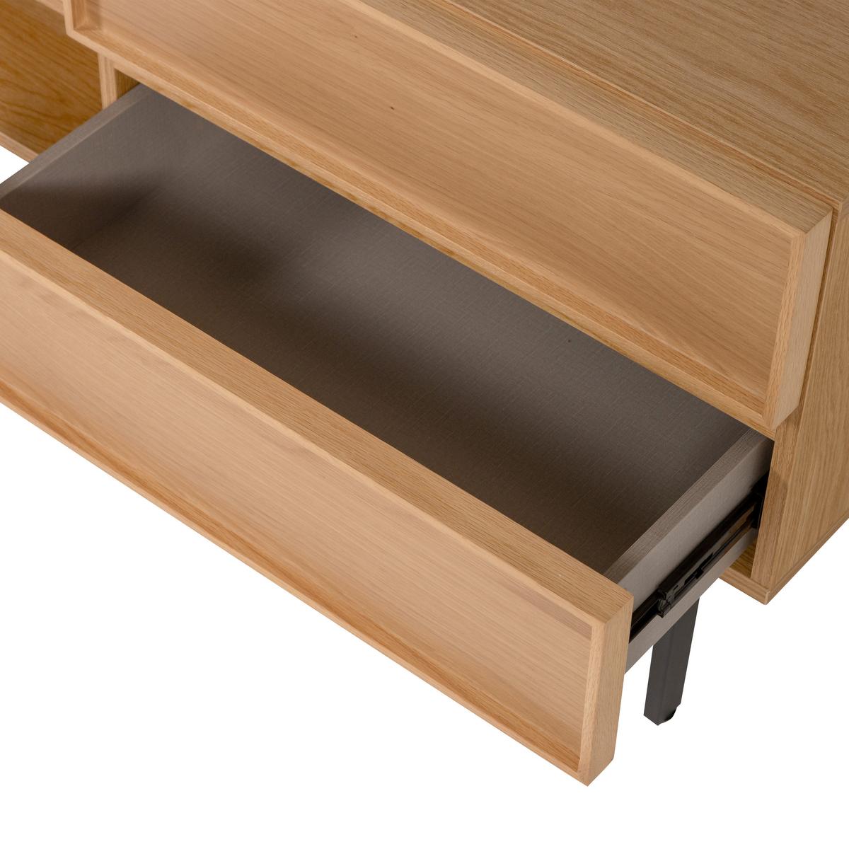 Lowboard Tours Naturfarben - Schwarz/Naturfarben, Design, Holzwerkstoff/Metall (180/51/42cm) - Livetastic