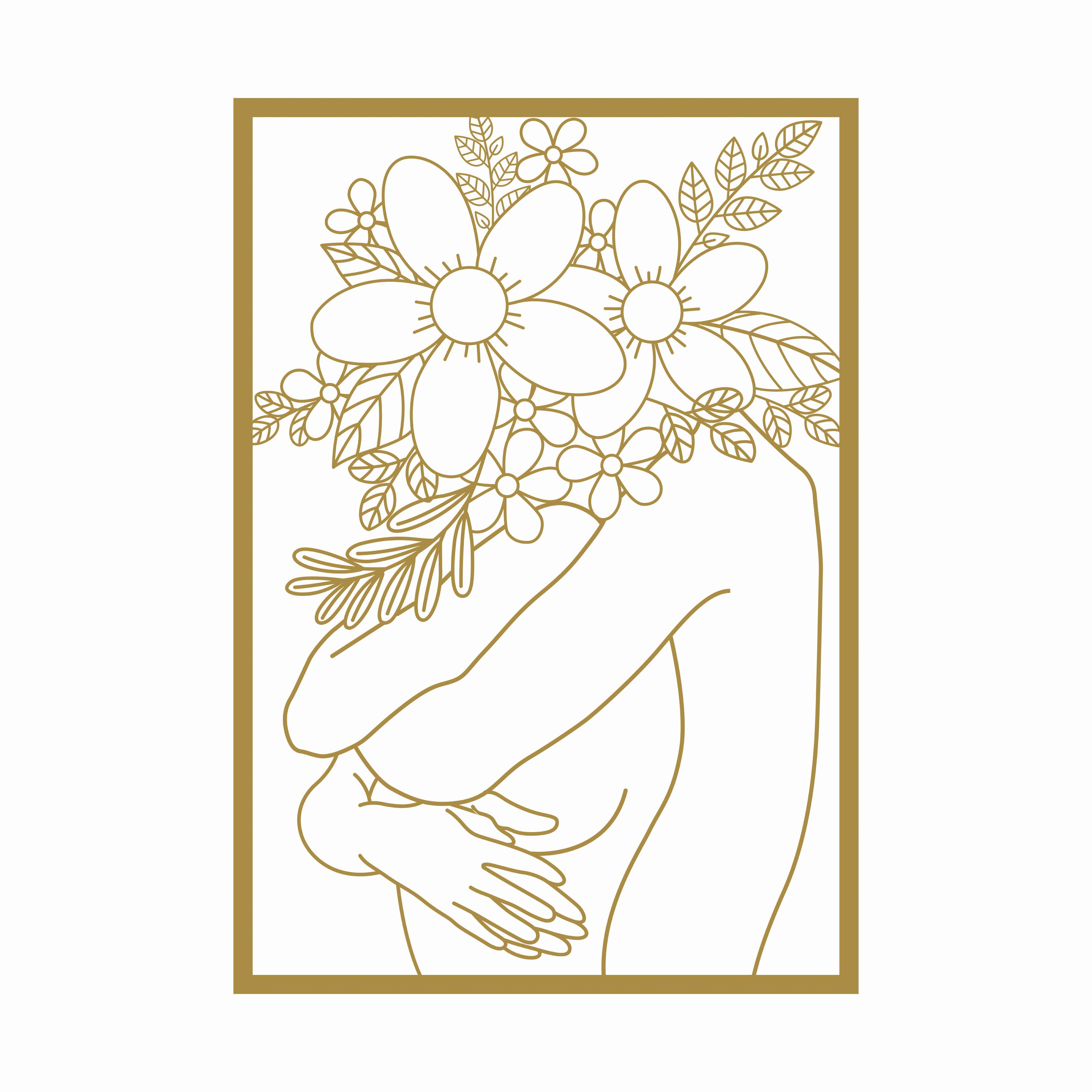 Wanddeko Gold ca. 30x43cm - Goldfarben, Konventionell, Metall (30/43cm) - Modern Living