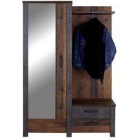 Cuier Ontario - culoare lemn stejar/gri, Trend, sticlă/material pe bază de lemn (128,5/200/37cm) - Zandiara