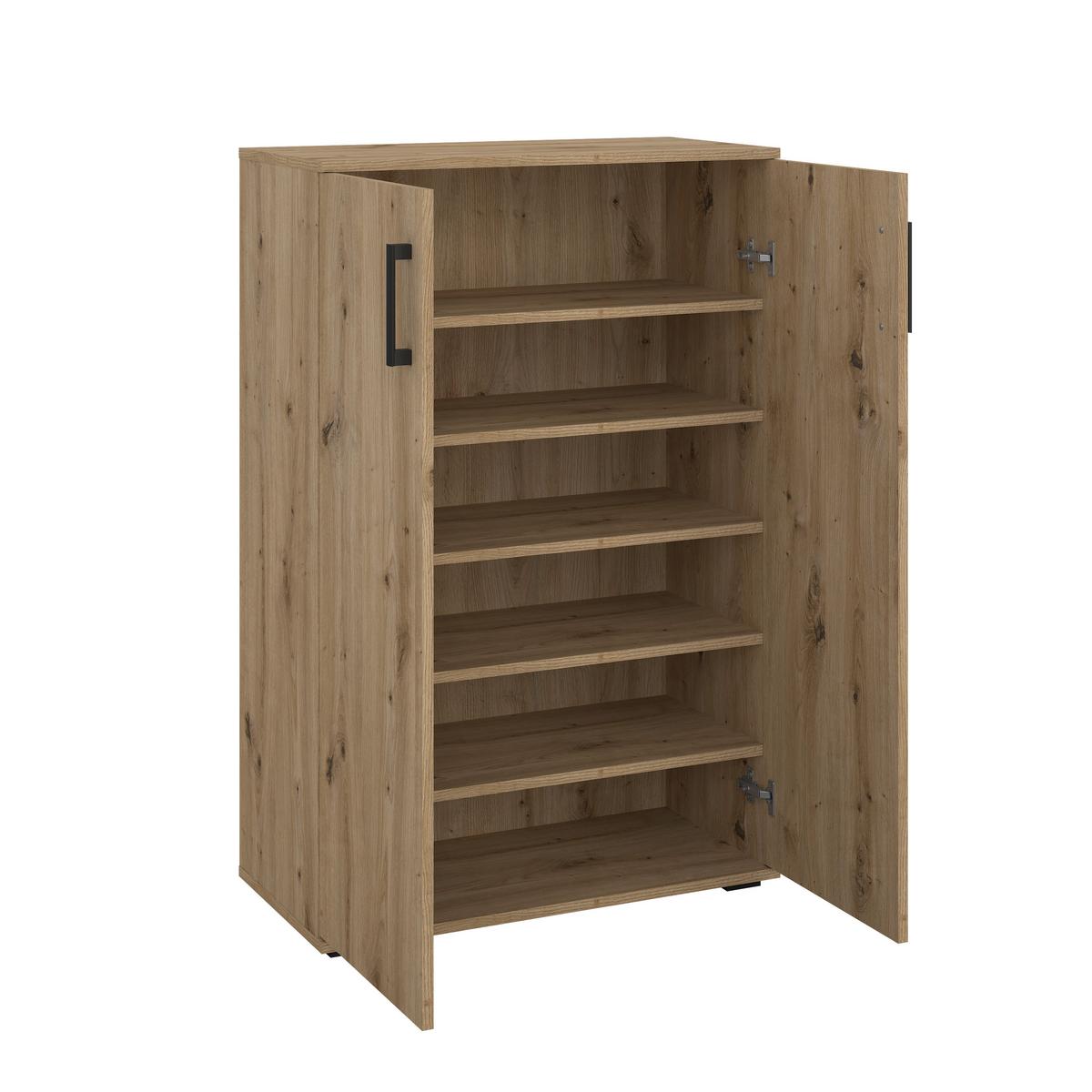 Schuhschrank Bobby II Eiche - Eiche Artisan, KONVENTIONELL, Holzwerkstoff (70/106/33,4cm) - Mömax