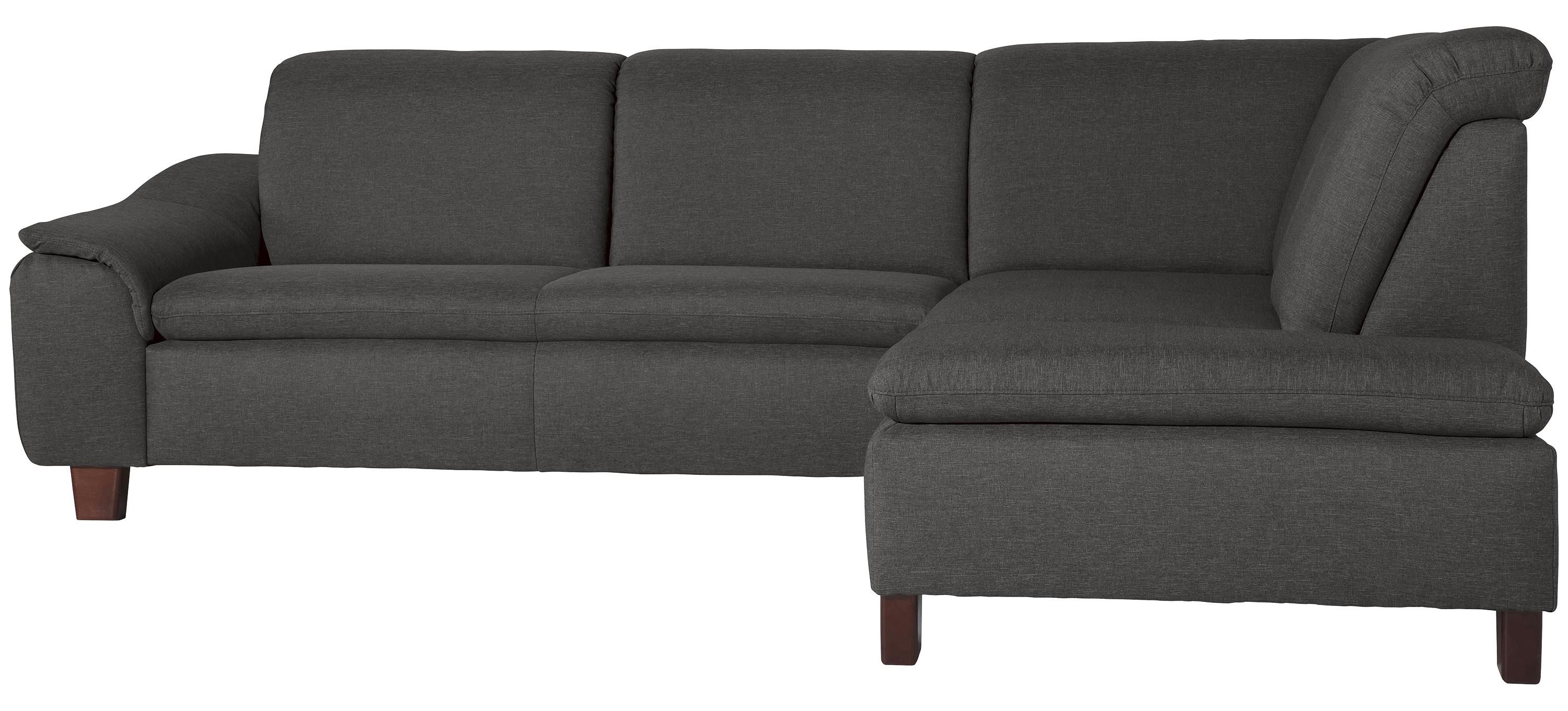 ECKSOFA AARON - Anthrazit/Nussbaumfarben, Design, Holz/Textil (247/187cm) - Max Winzer