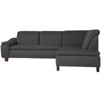 ECKSOFA AARON - Anthrazit/Nussbaumfarben, Design, Holz/Textil (247/187cm) - Max Winzer