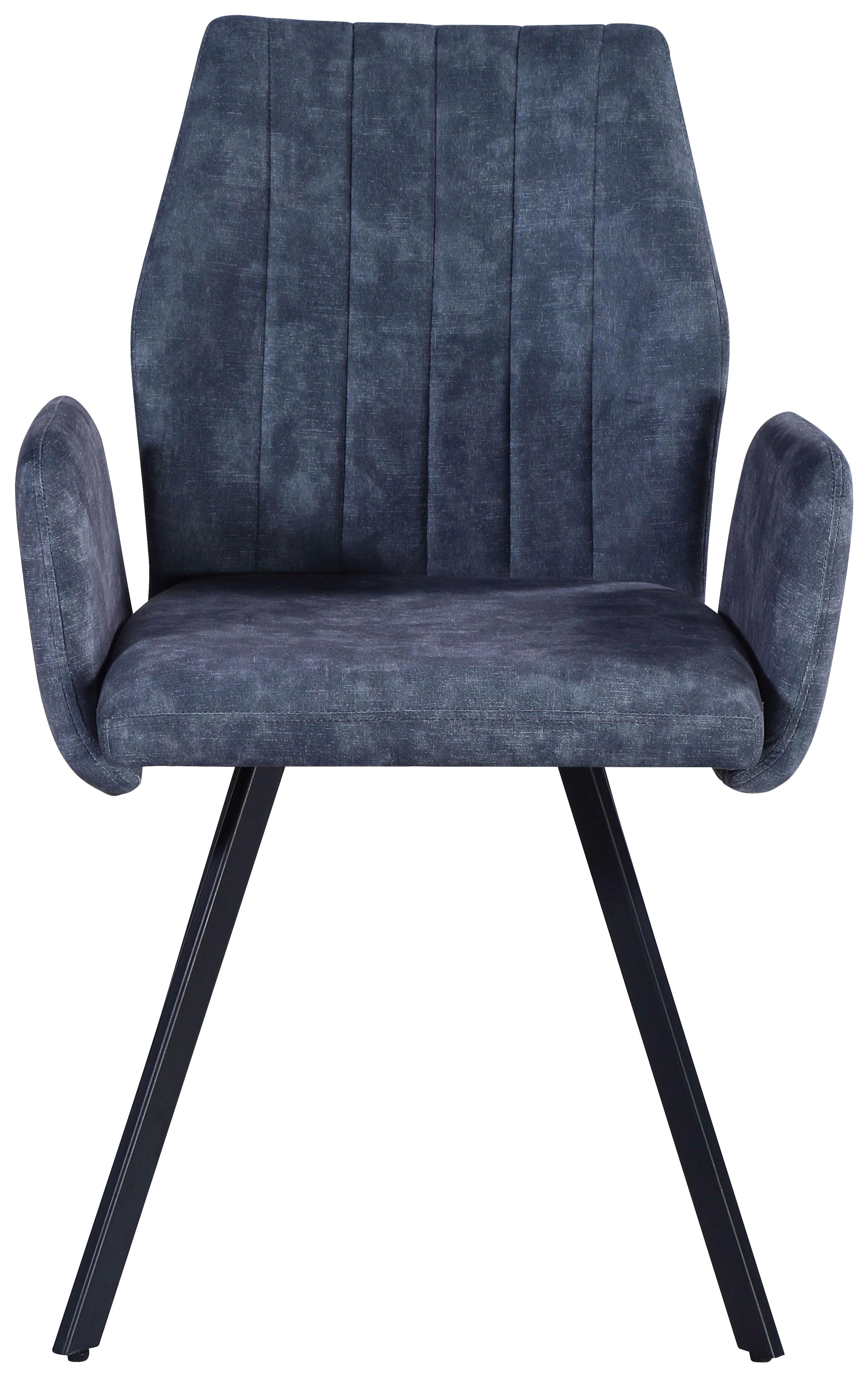 Scaun cu brațe JOHANNA 2 - negru/gri, Modern, metal/textil (57/90/60cm)
