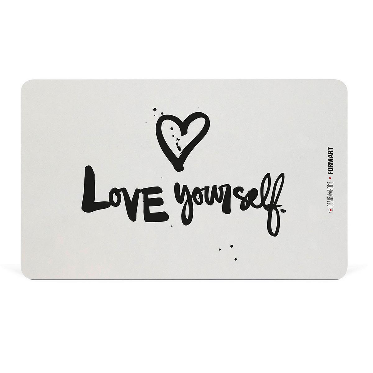 Schneidebrett Love yourself aus Kunststoff in Schwarz/Weiß - Schwarz/Weiß, MODERN, Kunststoff (23,3/14,3/0,2cm)