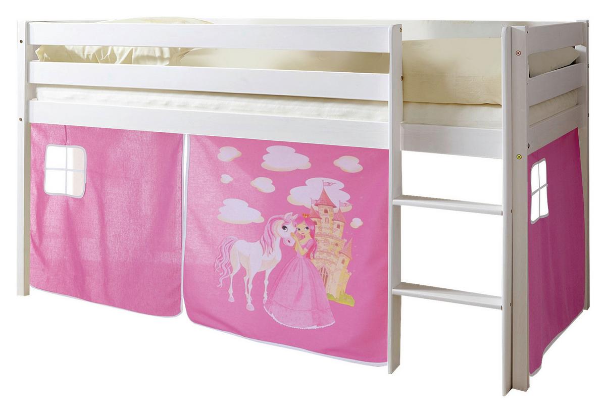 Spielbett Holz Malte ca. 90x200 cm Rosa/Weiß - Pink/Weiß, Natur, Holz (90/200cm) - MID.YOU