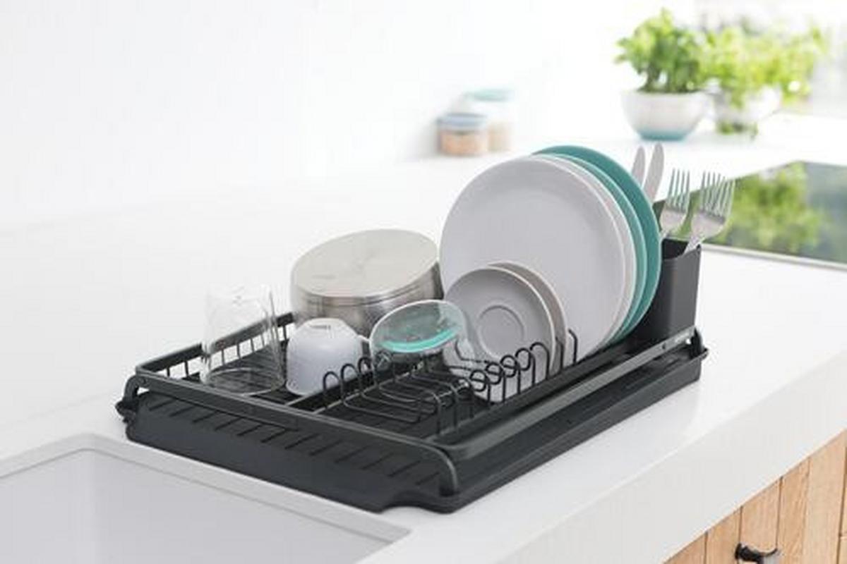 SUSZARKA DO NACZYŃ 117404 - ciemnoszary, Design, metal (38,6/14,2/49,2cm) - Brabantia