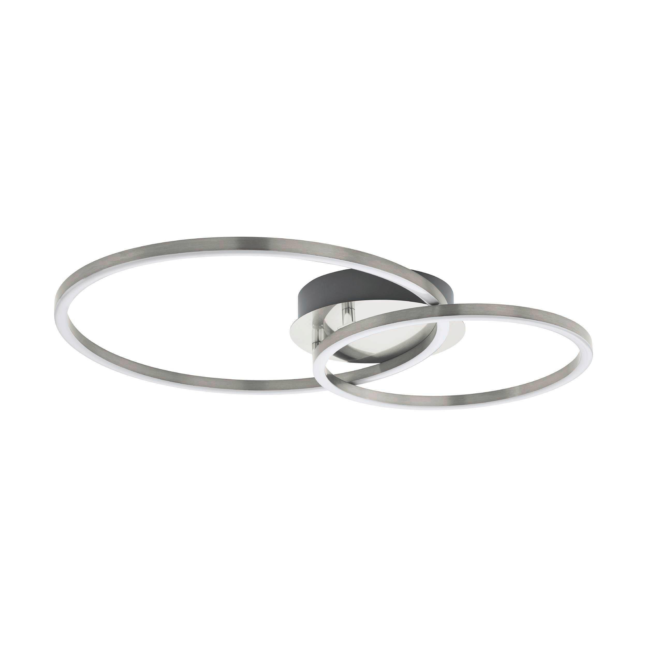Deckenleuchte 75555 Palmaves 1 Weiss/nickel - Weiss/Nickelfarben, Basics, Kunststoff/Metall (45/30/12cm) - Eglo
