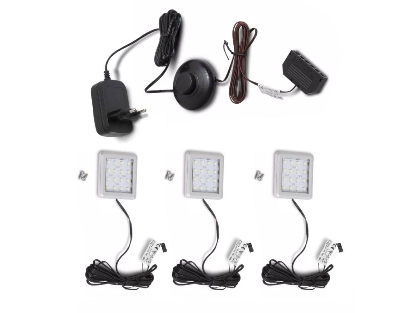 LED Leuchtmittel Kaltweiß 3er-Set - Schwarz, KONVENTIONELL, Kunststoff (22/8/5cm) - MID.YOU