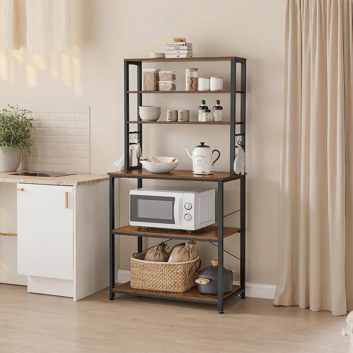Regal Schwarz Dunkelbraun ca. 80x167x40 cm - Dunkelbraun/Schwarz, Trend, Holzwerkstoff/Metall (80/167/40cm) - MID.YOU