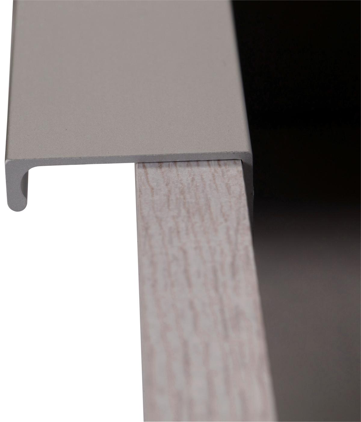 Nachtkästchen Saigon Weiß - Klar/Alufarben, MODERN, Glas/Holzwerkstoff (52/74/38cm) - MID.YOU