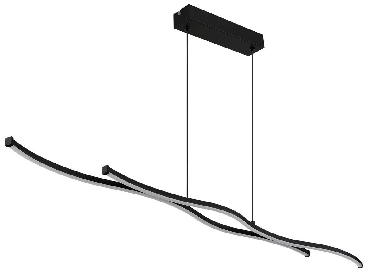 Viseča Led-svetilka Loren - črna/opal, Moderno, kovina/umetna masa (110,4/8,6/120cm) - Mömax