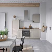 Küchenblock Cascada Low m. Geräten Grau - Eiche dunkel/Schwarz, MODERN, Holzwerkstoff/Metall (240cm) - Nobilia