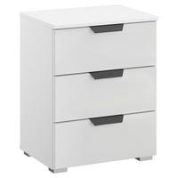 NOPTIERA ARTEMIS - alb/alb lucios intens, Modern, sticlă/material pe bază de lemn (47/62/42cm) - Modern Living