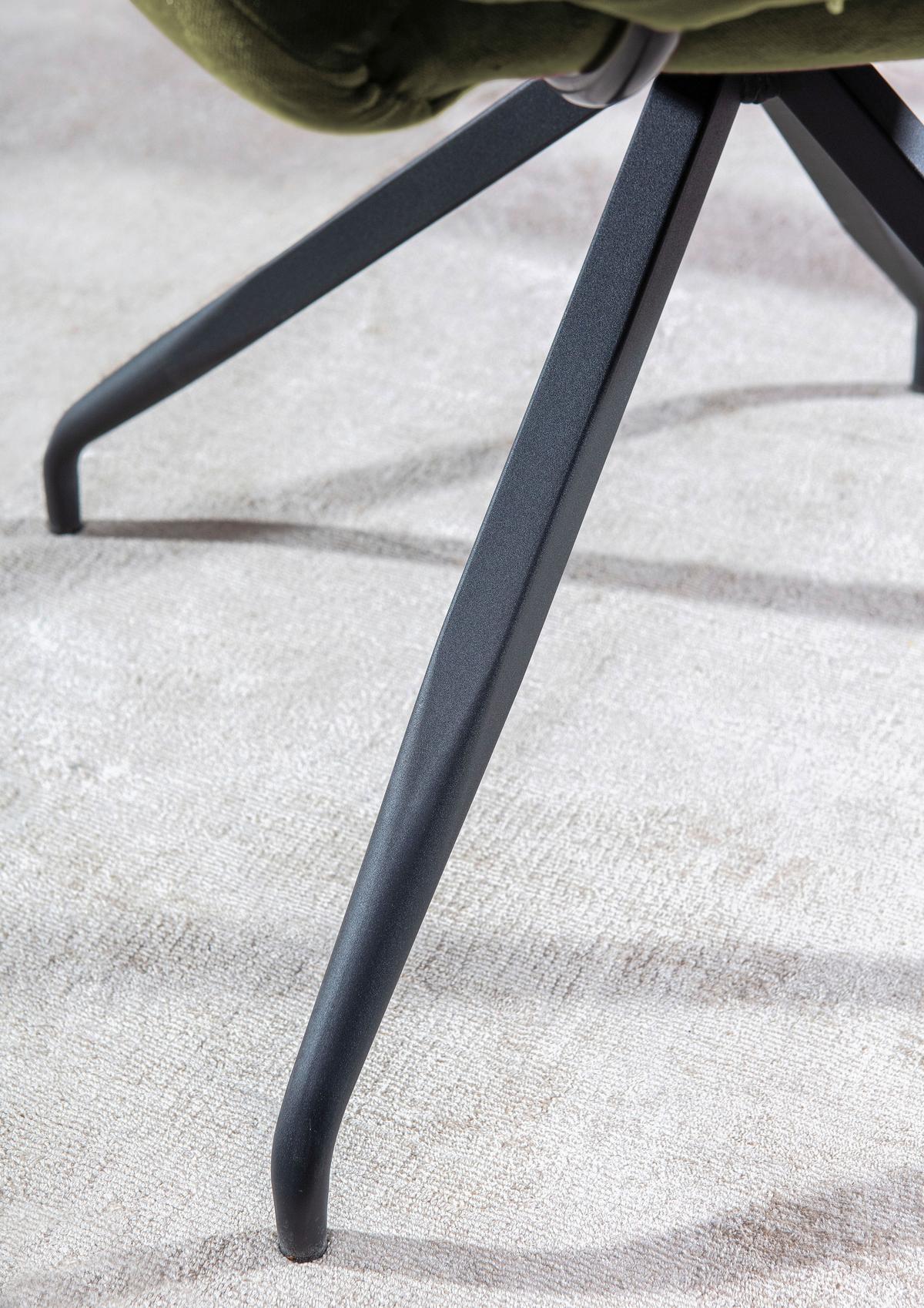 KRZESŁO Z PODŁOKIETNIKAMI ORSETTO - czarny/oliwkowa zieleń, Design, metal/tkanina (68/88/66cm) - Landscape