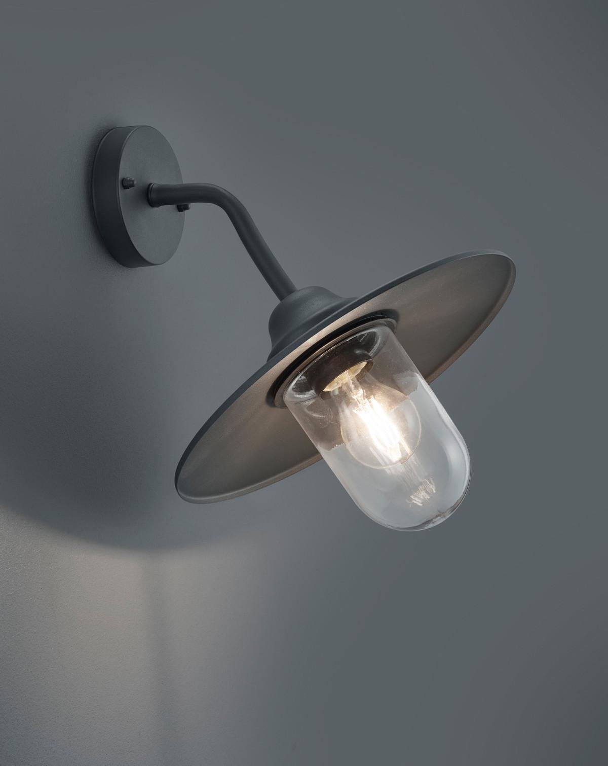Wandleuchte Brenta in Anthrazit max. 40 Watt - Anthrazit, Natur, Metall (30/32cm) - Trio Leuchten