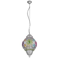 Viseča Svetilka 15658h - srebrne barve/večbarvno, Trend, kovina/umetna masa (27/120cm) - Globo