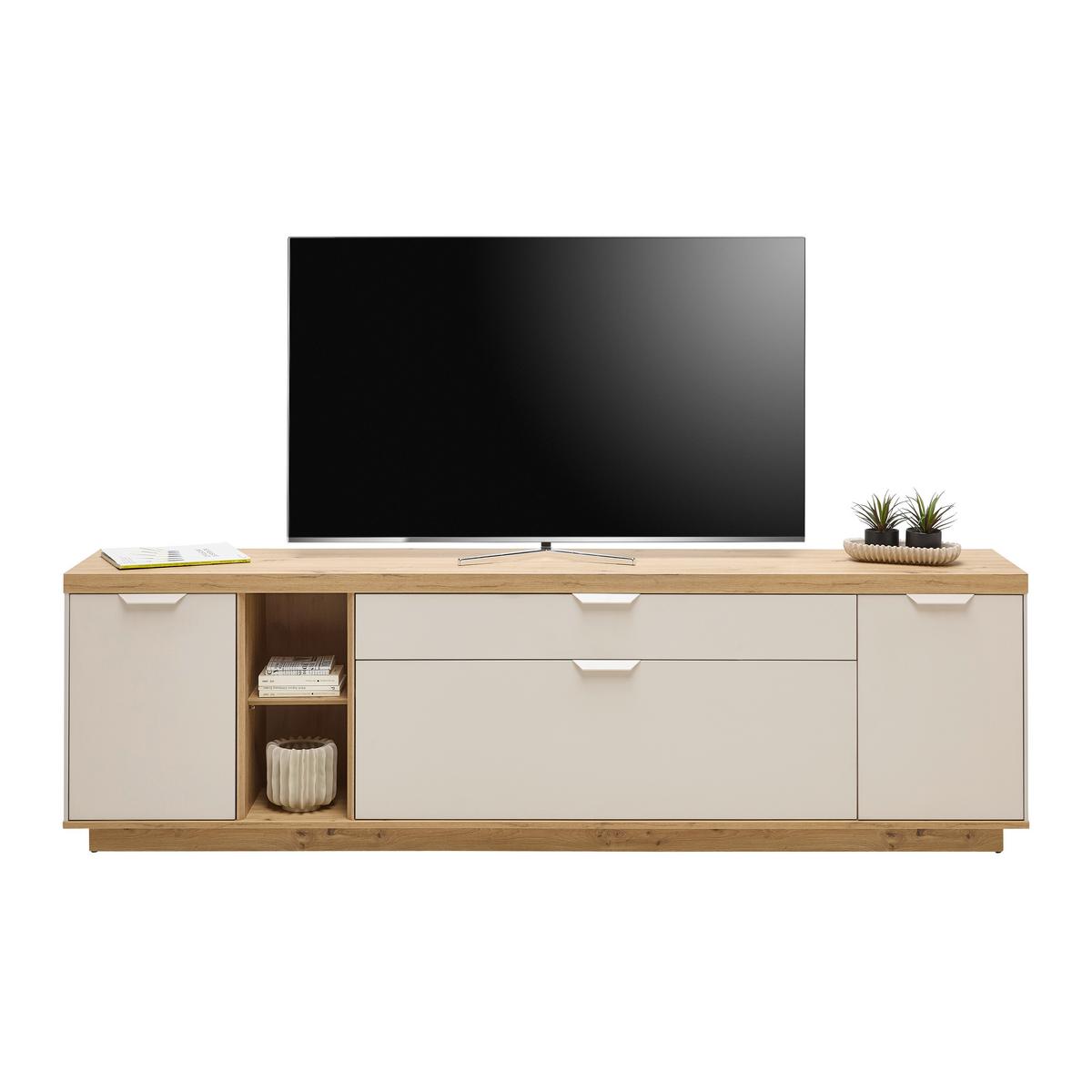 TV-Element Jake Eiche Artisan/Kaschmir - Kaschmir/Eiche Artisan, MODERN, Holzwerkstoff/Kunststoff (213/62/38cm) - Mömax