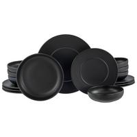 Jedilni Servis Unico Black, 16-Delni - črna, Basics, keramika - Creatable