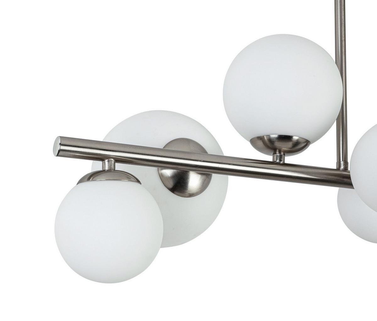Stropna Svetilka Bulbi - barve niklja/bela, Moderno, kovina/umetna masa (90cm) - Mömax