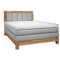 Boxspringbett Carolina Eiche/Grau ca. 140x200cm - Eichefarben/Beige, KONVENTIONELL, Holz/Textil (140/200cm) - ecoTree
