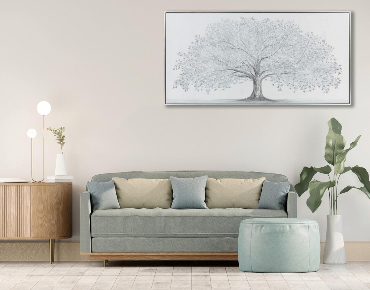 Slika Sa Ramom 140x70cm Lizel - tamnosiva/bela, Konvencionalno, drvo/tekstil (140/70/4,5cm) - Mömax