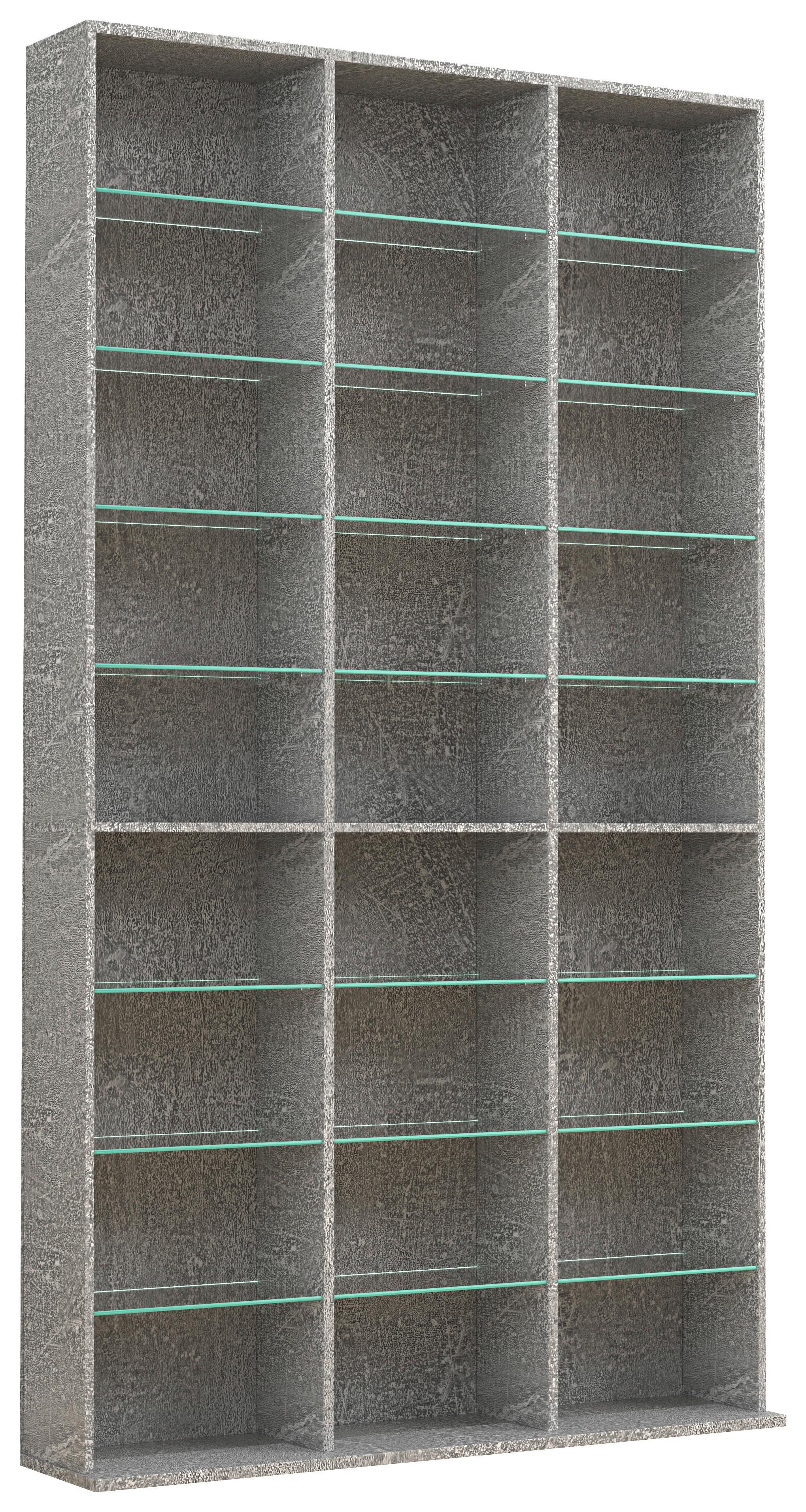 REGAL ZILAS XL - Grau, Design, Glas/Holzwerkstoff (102/181/23cm) - MID.YOU