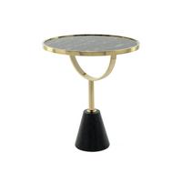 Beistelltisch Beistelltisch Oscar 100schwarz - Goldfarben/Schwarz, Design, Glas/Stein (46/54/46cm) - Kayoom