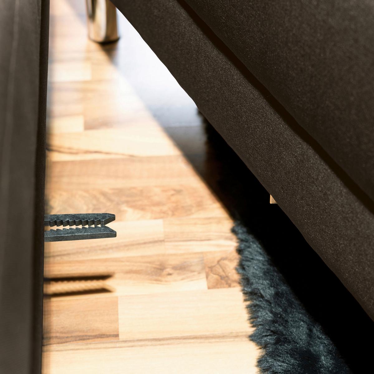 ECKSCHLAFSOFA JUST FASHION - Chromfarben/Braun, KONVENTIONELL, Textil/Metall (152/230cm) - Max Winzer