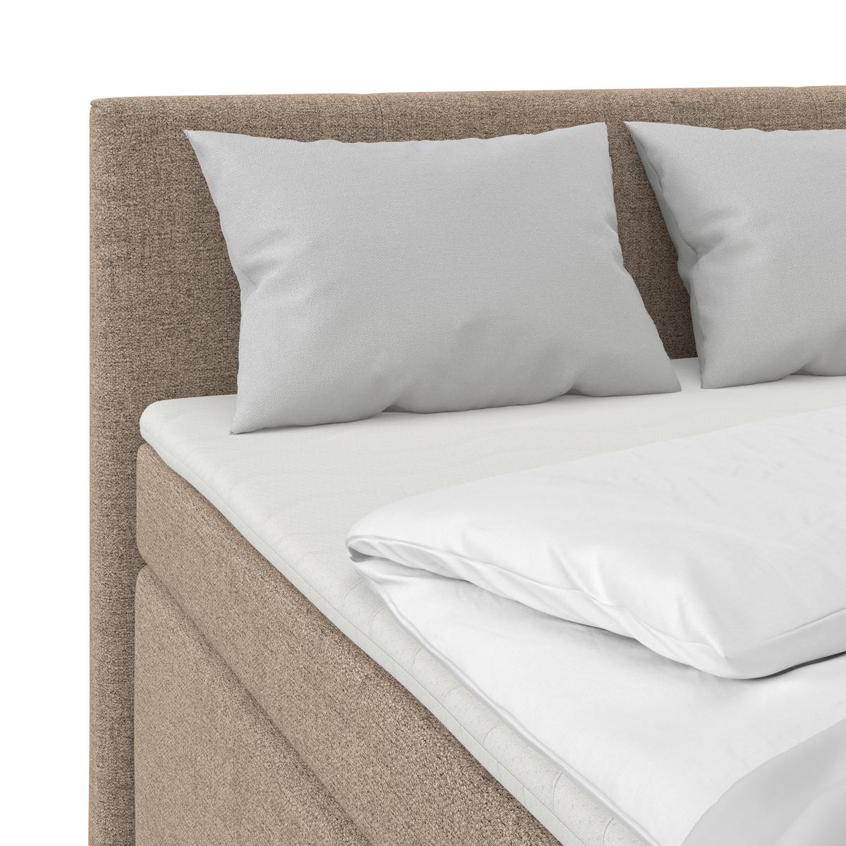 Boxspring Krevet Mira - cappuccino, Konvencionalno, metal/tekstil (140/200cm) - Best Price