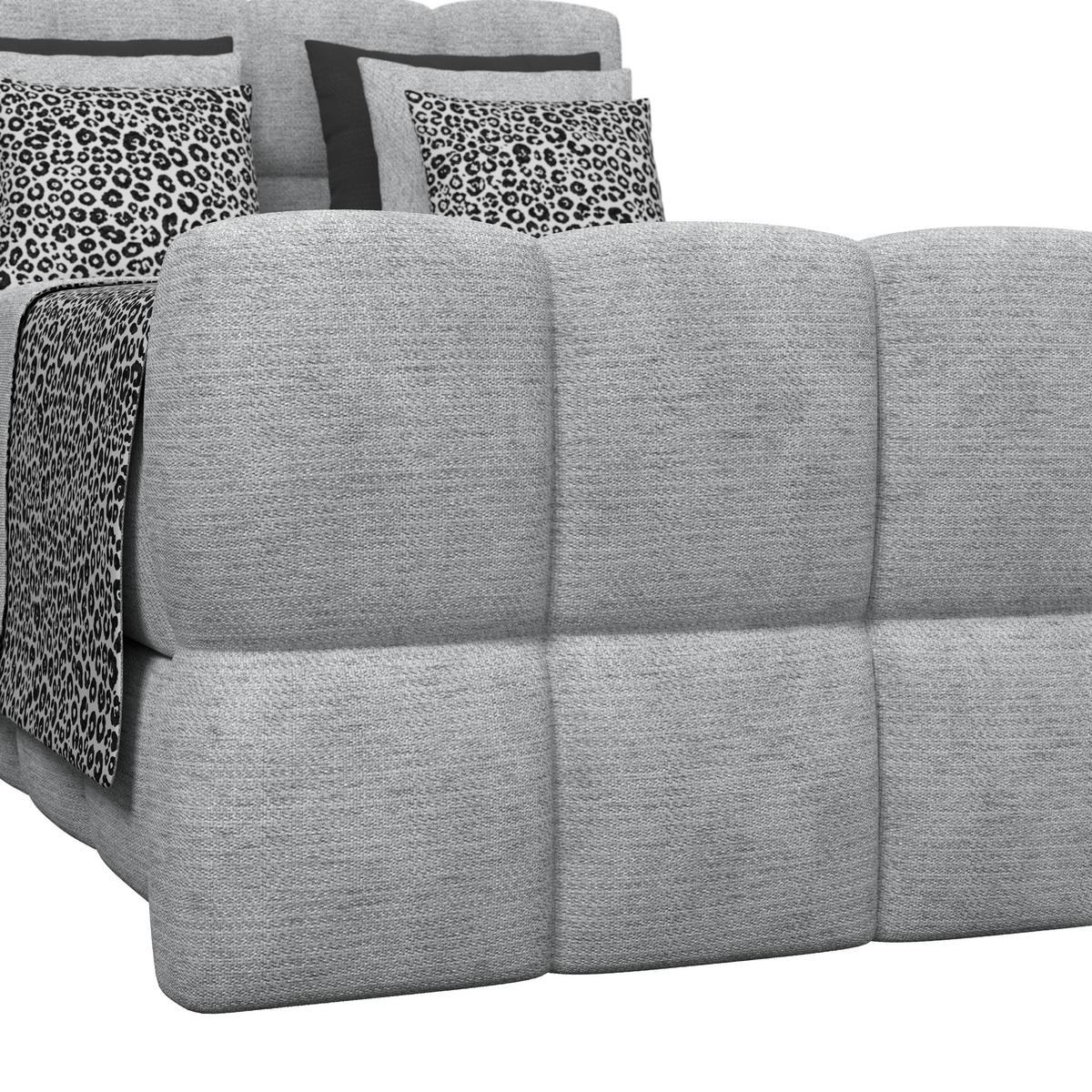 Postelja Boxspring Brisbane, Siva, 140x220 - siva/črna, Trend, kovina/umetna masa (140/220cm) - Premium Living