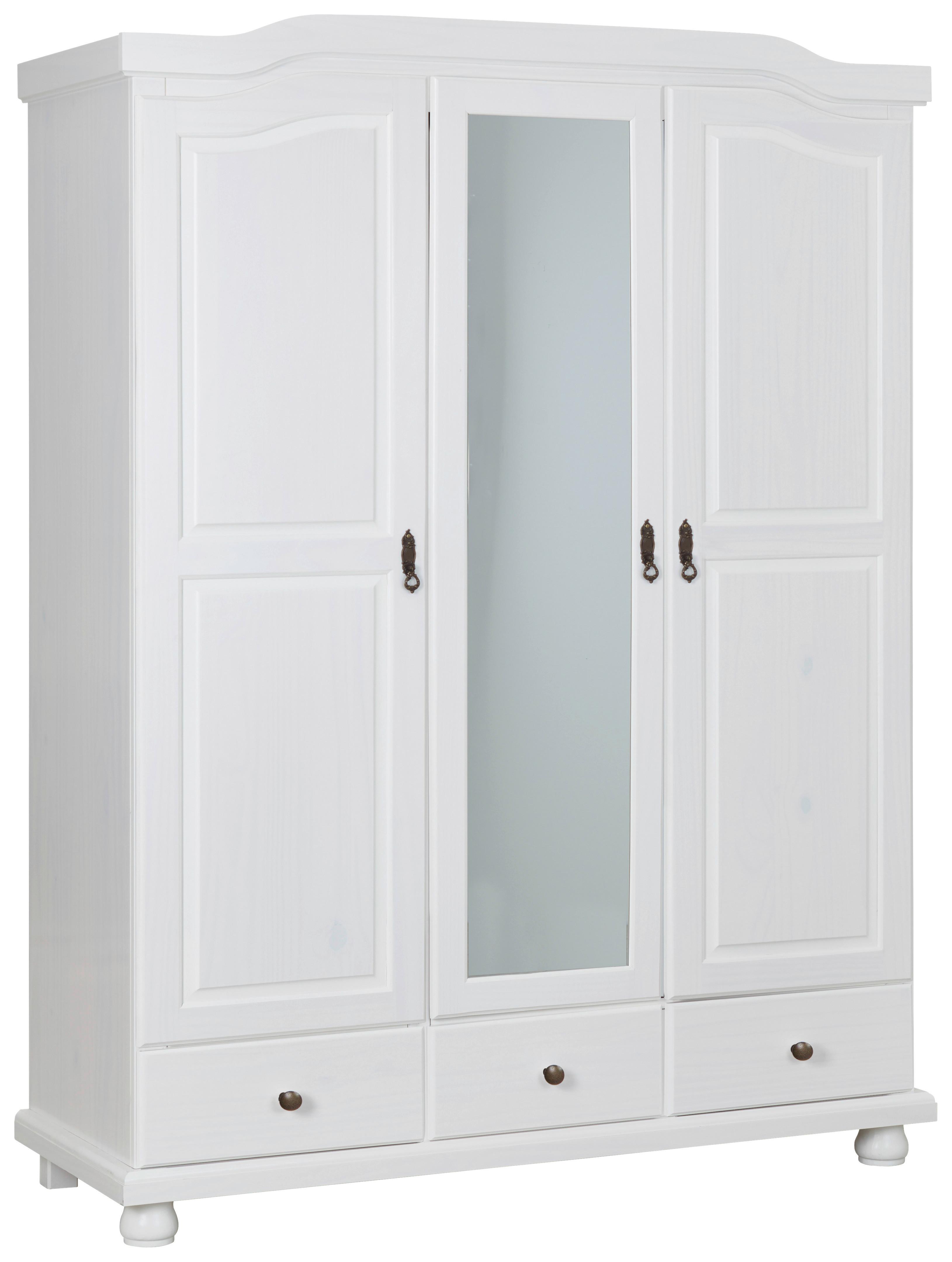 Garderobna Omara Kappl, Bela, Masiven Bor, Ogledalo - bela, Konvencionalno, les (150/198/56cm) - Livetastic